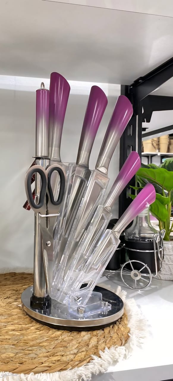 High-quality stainless steel knives 7 Piece + Acylic holder