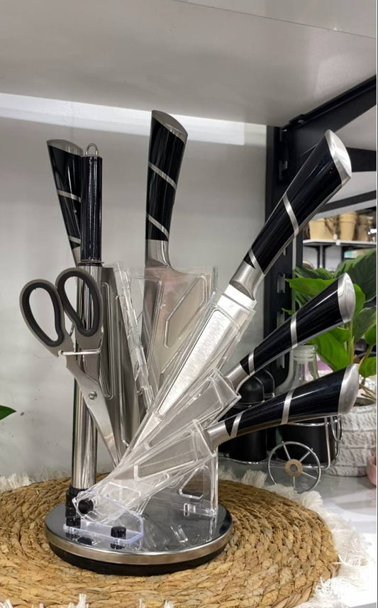 High-quality stainless steel knives 7 Piece + Acylic holder
