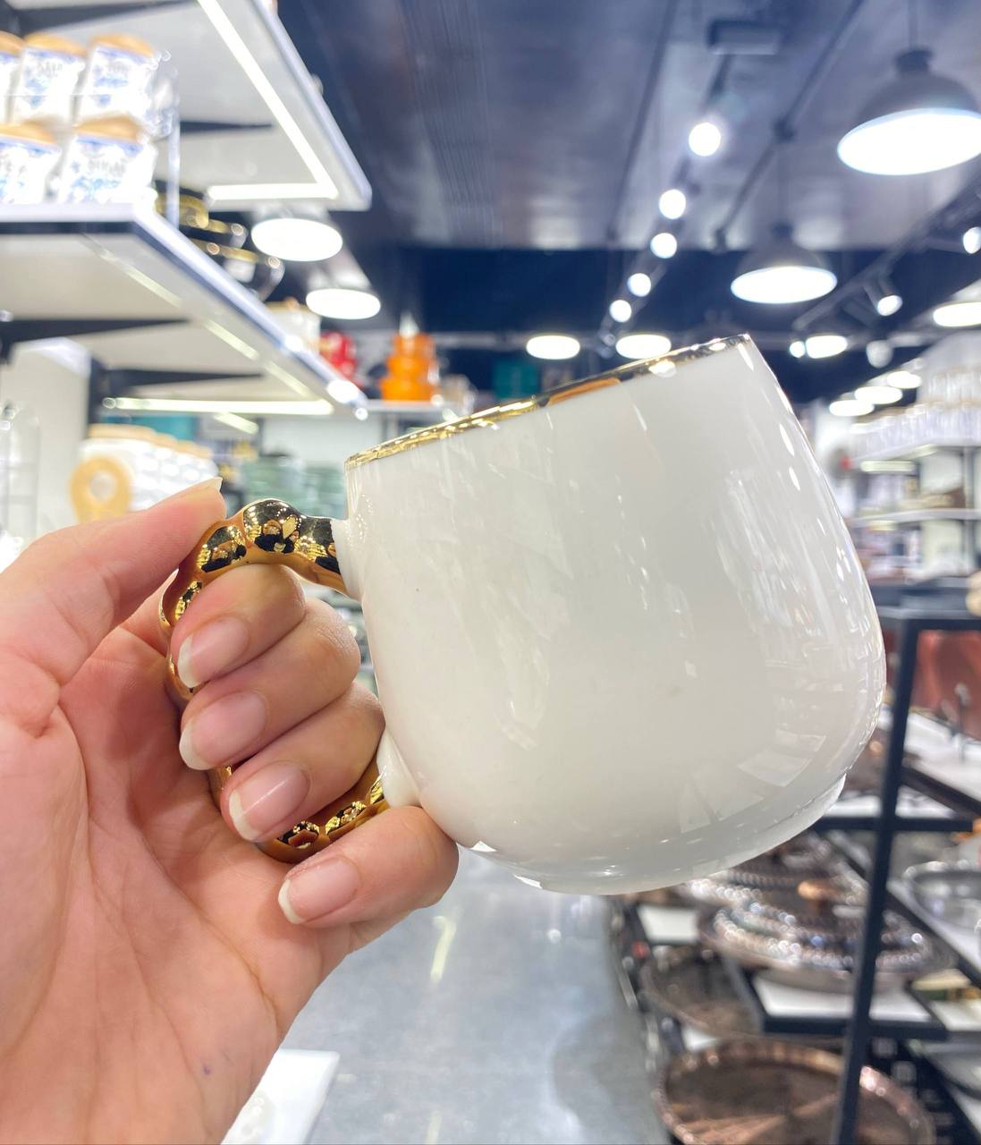 White Porcelain Serving Set with Elegant Gold Band